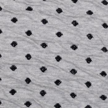 Preview: Baumwoll Jersey Crash-Knitteroptik in Schwarz/Hellgrau melliert